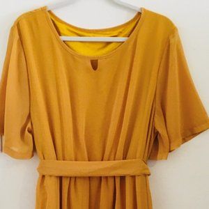 SHEIN Carve Women's Peekaboo Belted A-Line Dress